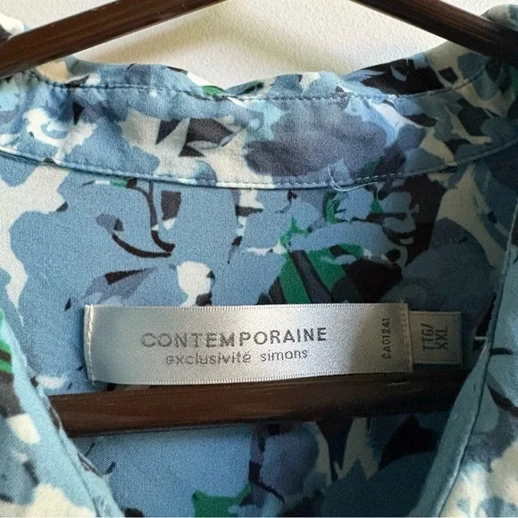 Simons Blue Floral Long Sleeve Dress - Picture 4 of 6